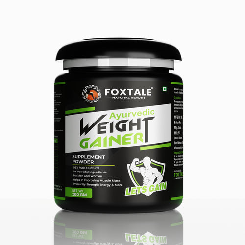 Foxtale Ayurvedic Weight Gainer Supplement Powder For Muscle Gain, Energy, Immunity | Natural Ayurvedic Formula - 200g