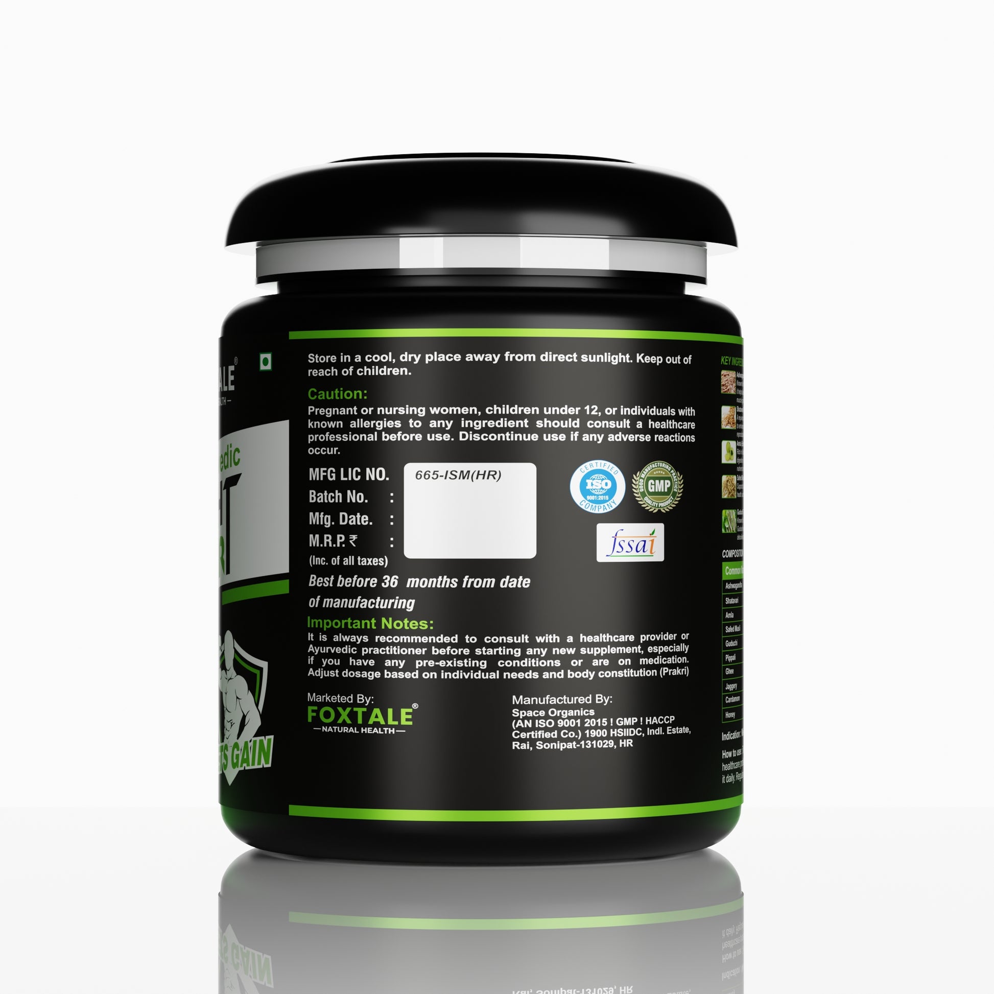 Foxtale Ayurvedic Weight Gainer Supplement Powder For Muscle Gain, Energy, Immunity | Natural Ayurvedic Formula - 200g