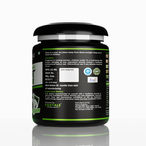 Foxtale Ayurvedic Weight Gainer Supplement Powder For Muscle Gain, Energy, Immunity | Natural Ayurvedic Formula - 200g